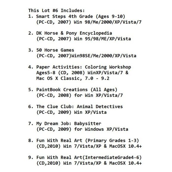 9 Kids CD-ROMs LOT#3 - (2007-2010) PC Software CLEARANCE- NEW in Jewel Cases - Picture 2 of 13